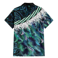 Turquoise Traditional Cloak Aotearoa Family Matching Mermaid Dress and Hawaiian Shirt Maori Paua Shell Korowai Pattern LT14 - Polynesian Pride