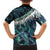 Turquoise Traditional Cloak Aotearoa Family Matching Off Shoulder Maxi Dress and Hawaiian Shirt Maori Paua Shell Korowai Pattern