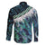 Turquoise Traditional Cloak Aotearoa Family Matching Off Shoulder Maxi Dress and Hawaiian Shirt Maori Paua Shell Korowai Pattern