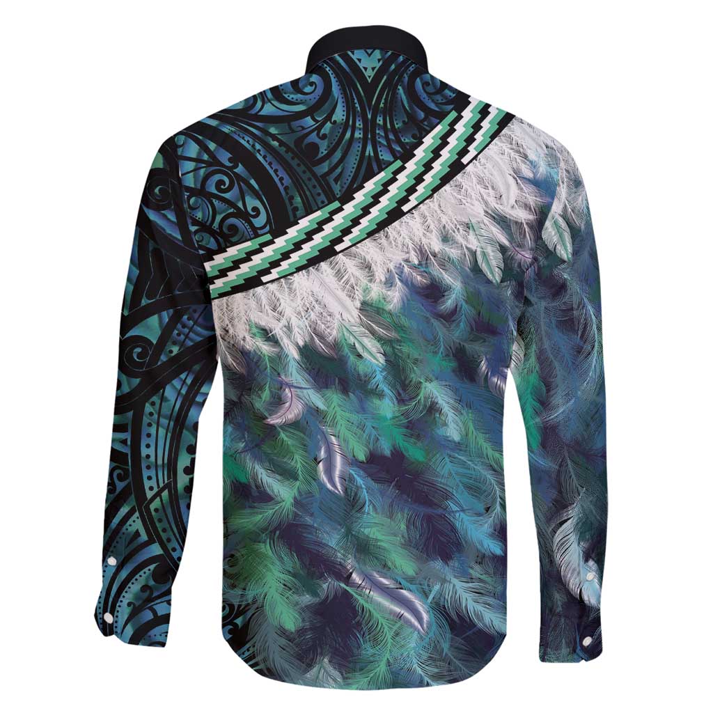 Turquoise Traditional Cloak Aotearoa Family Matching Tank Maxi Dress and Hawaiian Shirt Maori Paua Shell Korowai Pattern LT14 - Polynesian Pride