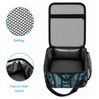 Turquoise Traditional Cloak Aotearoa Lunch Bag Maori Paua Shell Korowai Pattern LT14 - Polynesian Pride
