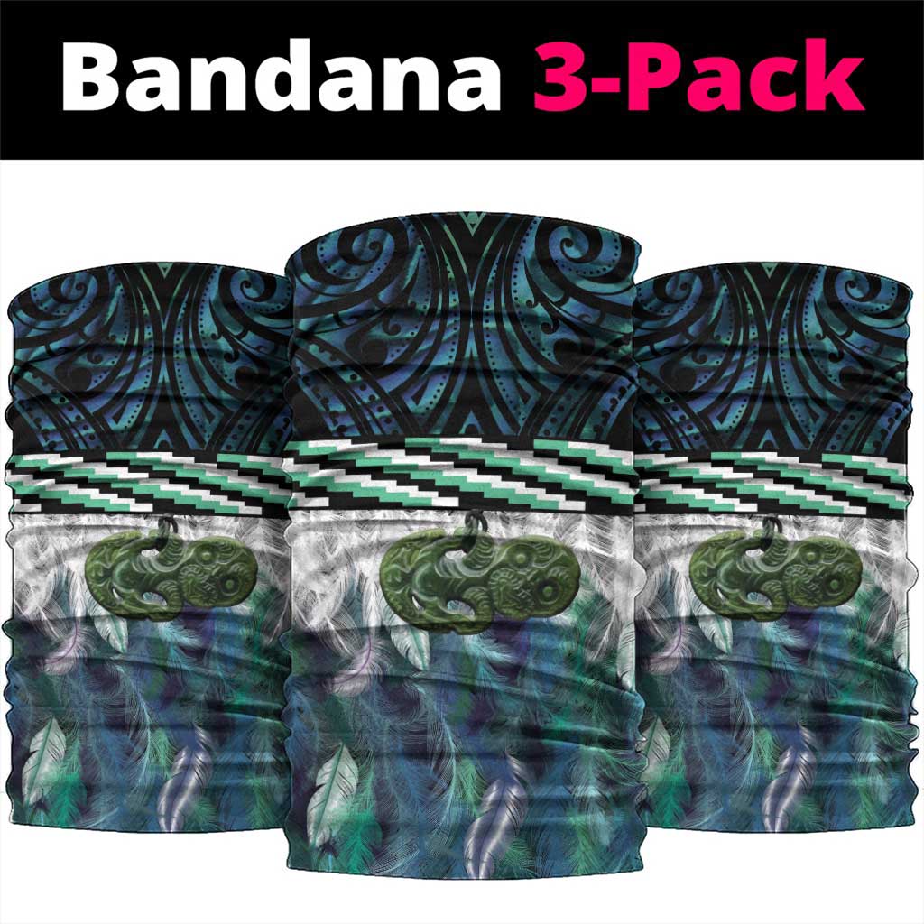 Turquoise Traditional Cloak Aotearoa Neck Gaiter Maori Paua Shell Korowai Pattern - Polynesian Pride