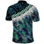 Turquoise Traditional Cloak Aotearoa Polo Shirt Maori Paua Shell Korowai Pattern
