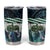 Turquoise Traditional Cloak Aotearoa Tumbler Cup Maori Paua Shell Korowai Pattern
