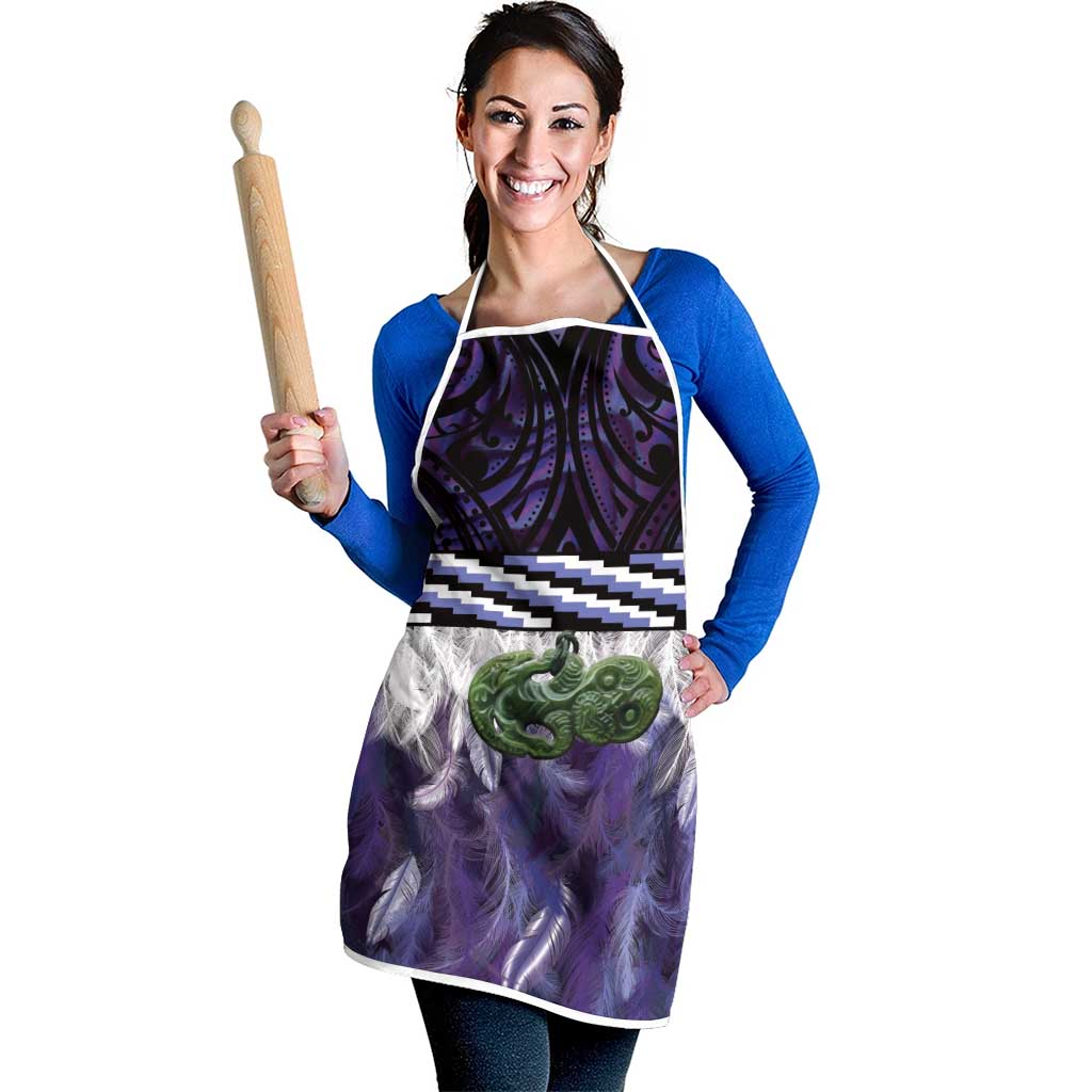 Purple Traditional Cloak Aotearoa Apron Maori Paua Shell Korowai Pattern - Polynesian Pride