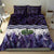 Purple Traditional Cloak Aotearoa Bedding Set Maori Paua Shell Korowai Pattern