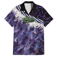 Purple Traditional Cloak Aotearoa Family Matching Long Sleeve Bodycon Dress and Hawaiian Shirt Maori Paua Shell Korowai Pattern LT14 Dad's Shirt - Short Sleeve Purple - Polynesian Pride