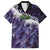 Purple Traditional Cloak Aotearoa Family Matching Off Shoulder Maxi Dress and Hawaiian Shirt Maori Paua Shell Korowai Pattern