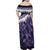 Purple Traditional Cloak Aotearoa Family Matching Off Shoulder Maxi Dress and Hawaiian Shirt Maori Paua Shell Korowai Pattern