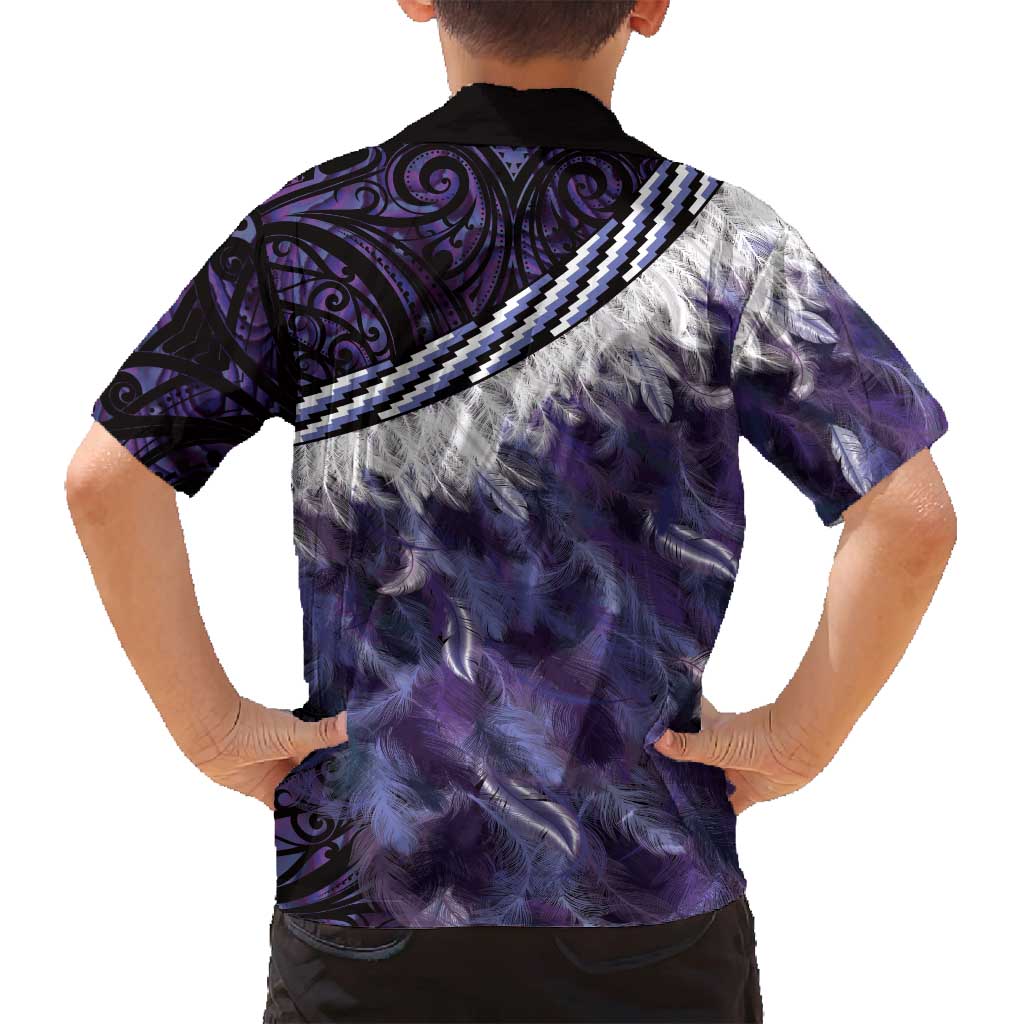 Purple Traditional Cloak Aotearoa Family Matching Summer Maxi Dress and Hawaiian Shirt Maori Paua Shell Korowai Pattern LT14 - Polynesian Pride