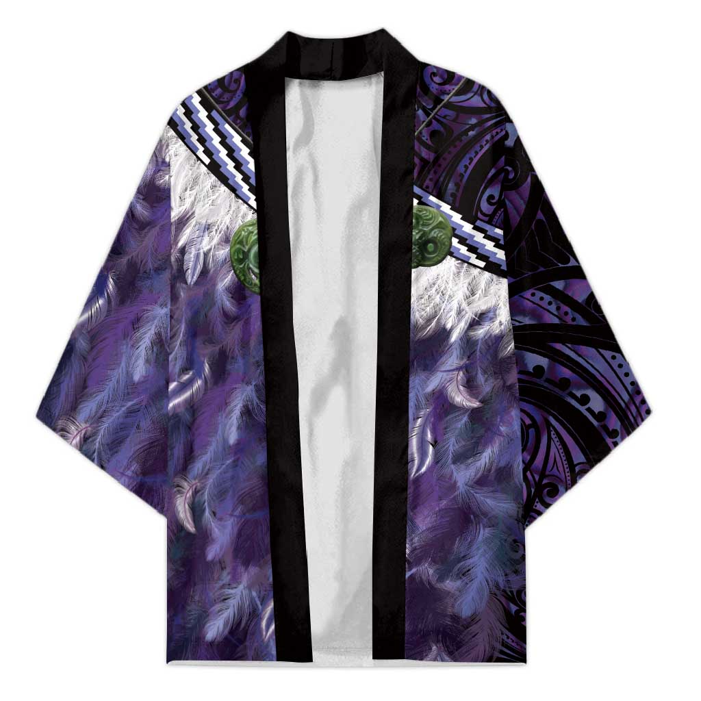 Purple Traditional Cloak Aotearoa Kimono Maori Paua Shell Korowai Pattern LT14 Unisex Purple - Polynesian Pride