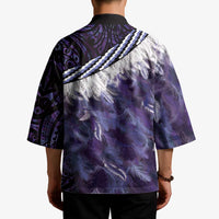 Purple Traditional Cloak Aotearoa Kimono Maori Paua Shell Korowai Pattern LT14 - Polynesian Pride