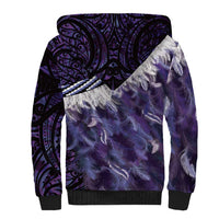 Purple Traditional Cloak Aotearoa Sherpa Hoodie Maori Paua Shell Korowai Pattern LT14 - Polynesian Pride