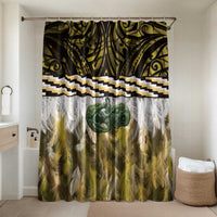 Yellow Traditional Cloak Aotearoa Bathroom Set Maori Paua Shell Korowai Pattern - Polynesian Pride