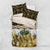 Yellow Traditional Cloak Aotearoa Bedding Set Maori Paua Shell Korowai Pattern