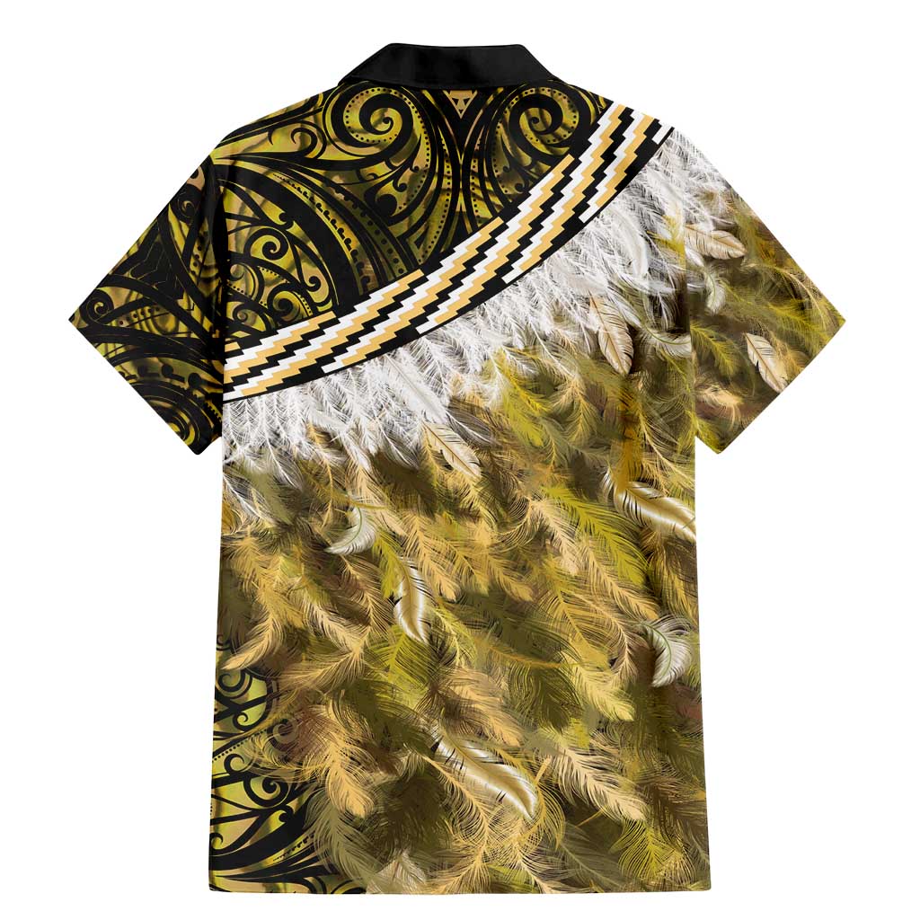 Yellow Traditional Cloak Aotearoa Family Matching Mermaid Dress and Hawaiian Shirt Maori Paua Shell Korowai Pattern LT14 - Polynesian Pride
