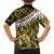 Yellow Traditional Cloak Aotearoa Family Matching Off Shoulder Maxi Dress and Hawaiian Shirt Maori Paua Shell Korowai Pattern