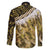 Yellow Traditional Cloak Aotearoa Family Matching Off Shoulder Maxi Dress and Hawaiian Shirt Maori Paua Shell Korowai Pattern