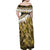 Yellow Traditional Cloak Aotearoa Family Matching Off Shoulder Maxi Dress and Hawaiian Shirt Maori Paua Shell Korowai Pattern
