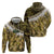 Yellow Traditional Cloak Aotearoa Hoodie Maori Paua Shell Korowai Pattern