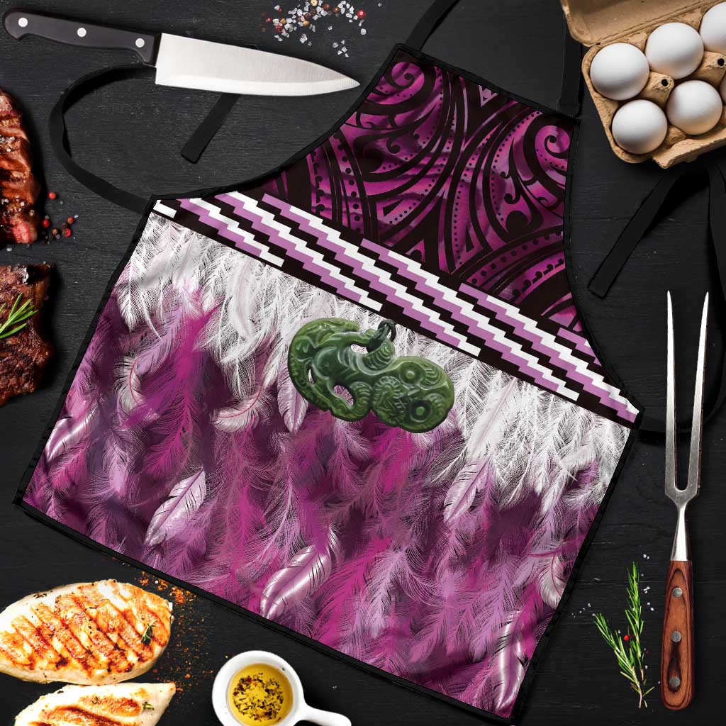 Pink Traditional Cloak Aotearoa Apron Maori Paua Shell Korowai Pattern - Polynesian Pride