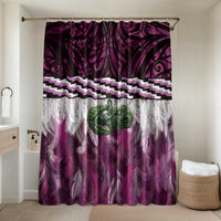 Pink Traditional Cloak Aotearoa Bathroom Set Maori Paua Shell Korowai Pattern - Polynesian Pride