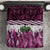 Pink Traditional Cloak Aotearoa Bedding Set Maori Paua Shell Korowai Pattern