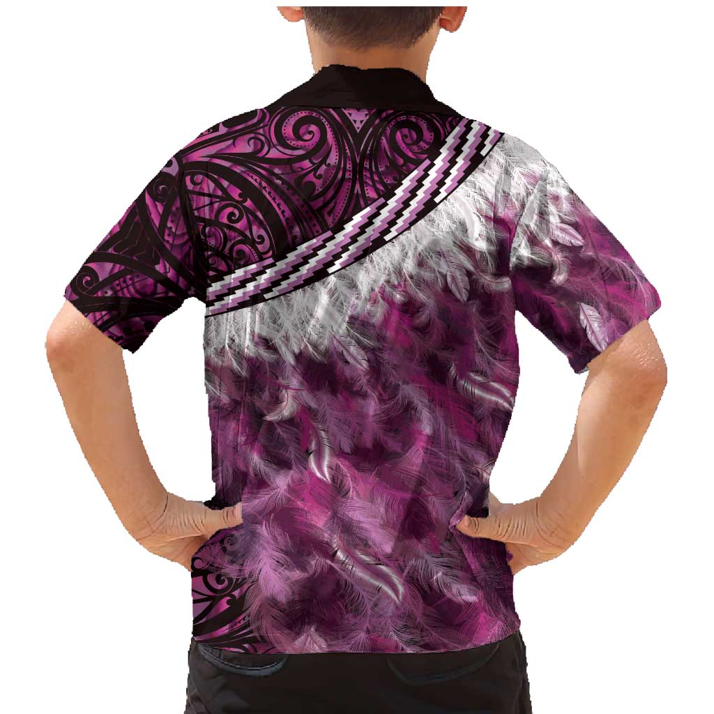 Pink Traditional Cloak Aotearoa Family Matching Mermaid Dress and Hawaiian Shirt Maori Paua Shell Korowai Pattern LT14 - Polynesian Pride