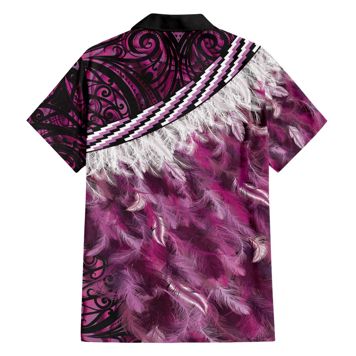 Pink Traditional Cloak Aotearoa Family Matching Off The Shoulder Long Sleeve Dress and Hawaiian Shirt Maori Paua Shell Korowai Pattern LT14 - Polynesian Pride