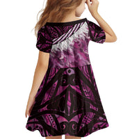 Pink Traditional Cloak Aotearoa Family Matching Off Shoulder Maxi Dress and Hawaiian Shirt Maori Paua Shell Korowai Pattern LT14 - Polynesian Pride