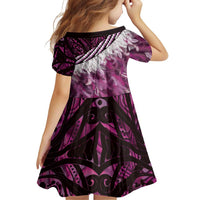 Pink Traditional Cloak Aotearoa Family Matching Puletasi and Hawaiian Shirt Maori Paua Shell Korowai Pattern LT14 - Polynesian Pride