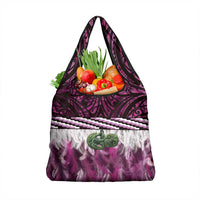 Pink Traditional Cloak Aotearoa Grocery Bag Maori Paua Shell Korowai Pattern LT14 1-pack One Size Pink - Polynesian Pride