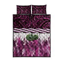 Pink Traditional Cloak Aotearoa Quilt Bed Set Maori Paua Shell Korowai Pattern LT14 - Polynesian Pride