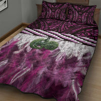 Pink Traditional Cloak Aotearoa Quilt Bed Set Maori Paua Shell Korowai Pattern LT14 - Polynesian Pride