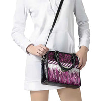 Pink Traditional Cloak Aotearoa Shoulder Handbag Maori Paua Shell Korowai Pattern LT14 - Polynesian Pride