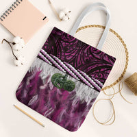 Pink Traditional Cloak Aotearoa Tote Bag Maori Paua Shell Korowai Pattern - Polynesian Pride
