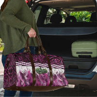 Pink Traditional Cloak Aotearoa Travel Bag Maori Paua Shell Korowai Pattern - Polynesian Pride