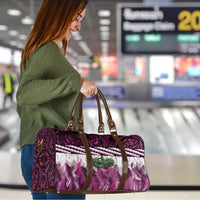 Pink Traditional Cloak Aotearoa Travel Bag Maori Paua Shell Korowai Pattern - Polynesian Pride