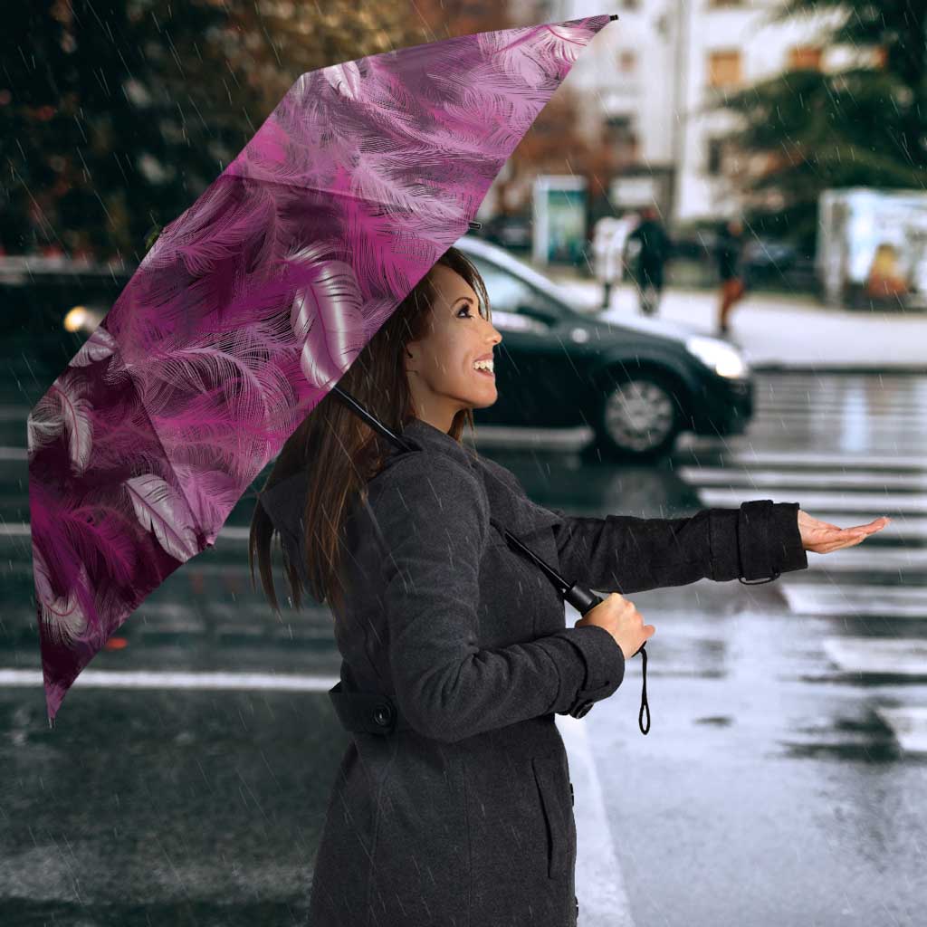 Pink Traditional Cloak Aotearoa Umbrella Maori Paua Shell Korowai Pattern - Polynesian Pride