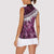 Pink Traditional Cloak Aotearoa Women Sleeveless Polo Shirt Maori Paua Shell Korowai Pattern