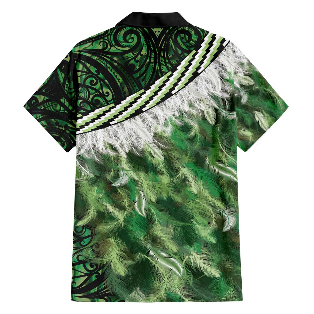 Green Traditional Cloak Aotearoa Family Matching Off Shoulder Maxi Dress and Hawaiian Shirt Maori Paua Shell Korowai Pattern LT14 - Polynesian Pride