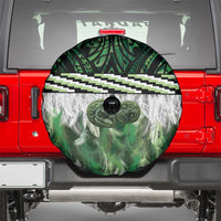 Green Traditional Cloak Aotearoa Spare Tire Cover Maori Paua Shell Korowai Pattern LT14 - Polynesian Pride