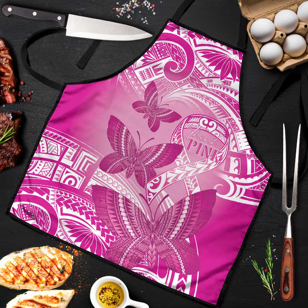 Polynesia Breast Cancer Awareness Apron Think Pink Ribbon Polynesian Butterflies