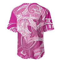 Personalised Polynesia Breast Cancer Awareness Baseball Jersey Think Pink Ribbon Polynesian Butterflies LT14 - Polynesian Pride
