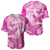 Personalised Polynesia Breast Cancer Awareness Baseball Jersey Think Pink Ribbon Polynesian Butterflies LT14 - Polynesian Pride