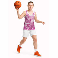 Personalised Polynesia Breast Cancer Awareness Basketball Jersey Think Pink Ribbon Polynesian Butterflies