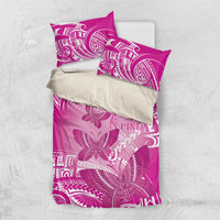 Polynesia Breast Cancer Awareness Bedding Set Think Pink Ribbon Polynesian Butterflies