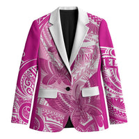 Personalised Polynesia Breast Cancer Awareness Blazer Think Pink Ribbon Polynesian Butterflies