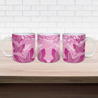Personalised Polynesia Breast Cancer Awareness Ceramic Mug Think Pink Ribbon Polynesian Butterflies
