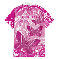 Personalised Polynesia Breast Cancer Awareness Family Matching Mermaid Dress and Hawaiian Shirt Think Pink Ribbon Polynesian Butterflies LT14 - Polynesian Pride